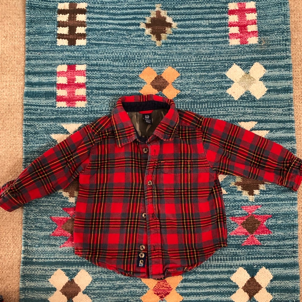 Unisex toddler Gap red plaid flannel